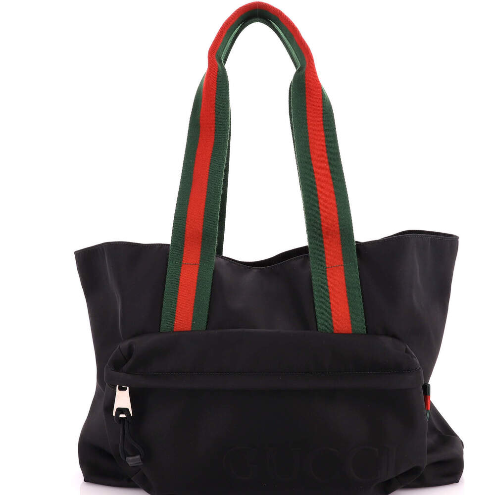 Gucci Large Logo Web Pocket Tote